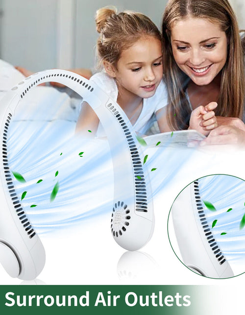 Load image into Gallery viewer, Hanging Neck Fan Portable Cooling Fan USB Leafless 360 Degree Neckband Fan 78 Surround Air Outlets 4000Mah Rechargeable
