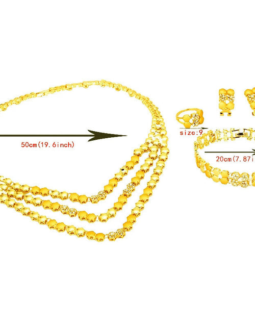 Load image into Gallery viewer, Dubai Jewelry Set Women's Gold Necklace Earrings
