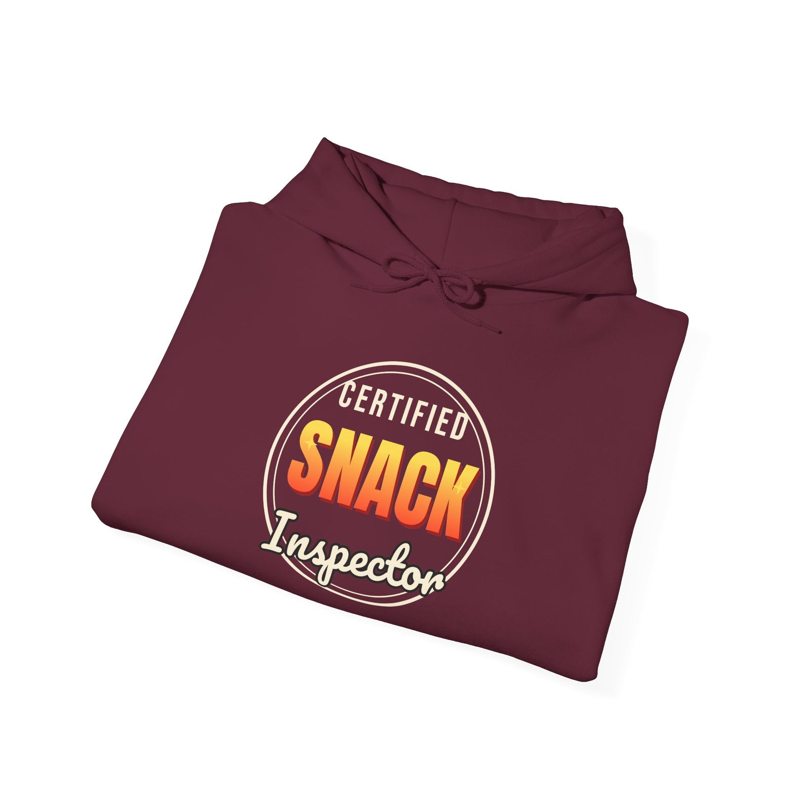 Certified Snack Inspector Funny Hoodie | Retro Graphic Hooded Sweatshirt | Sarcastic Gift