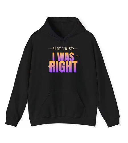 Plot Twist: I Was Right Funny Hoodie | Retro Graphic Hooded Sweatshirt | Sarcastic Gift