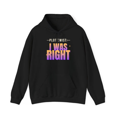 Plot Twist: I Was Right Funny Hoodie | Retro Graphic Hooded Sweatshirt | Sarcastic Gift