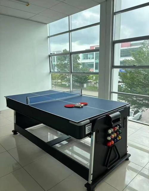 Load image into Gallery viewer, 3-in-1 Convertible Pool Table, 7 Ft, Black, Indoor Outdoor Gaming Table with Air Hockey, Table Tennis, Billiards, Portable Design with No Wheels
