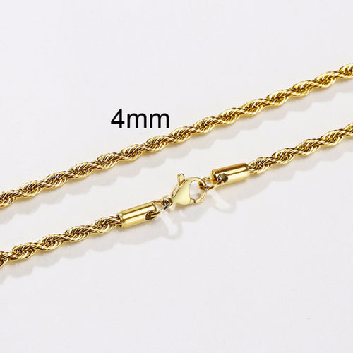 Load image into Gallery viewer, Men's Long Stainless Rope Necklace
