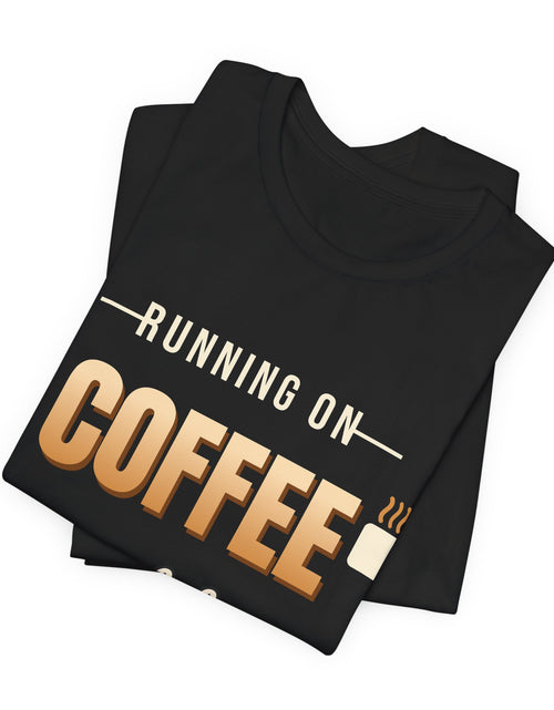 Load image into Gallery viewer, Running on Coffee &amp; Confidence Funny T-Shirt | Retro Graphic Tee | Sarcastic Gift
