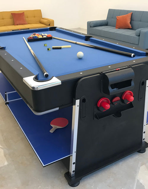 Load image into Gallery viewer, 3-in-1 Convertible Pool Table, 7 Ft, Black, Indoor Outdoor Gaming Table with Air Hockey, Table Tennis, Billiards, Portable Design with No Wheels
