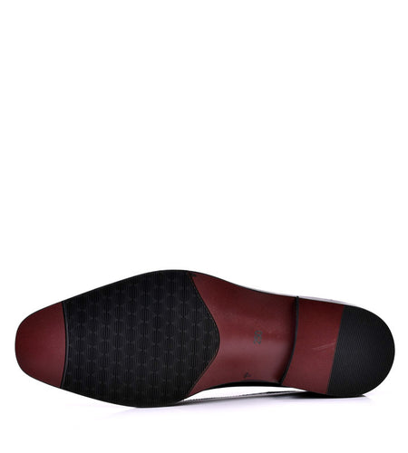 Spring And Autumn Men's Block Leather Shoes With British Pointed Toe