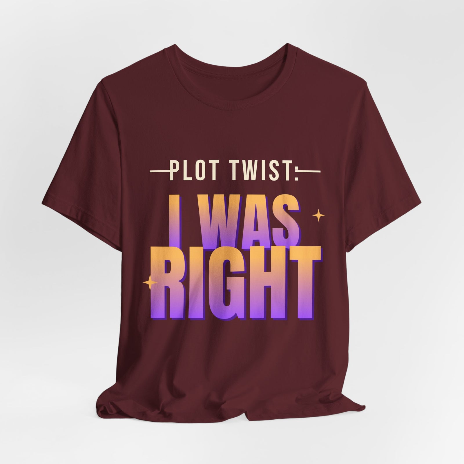 Plot Twist: I Was Right Funny T-Shirt | Retro Graphic Tee | Sarcastic Gift