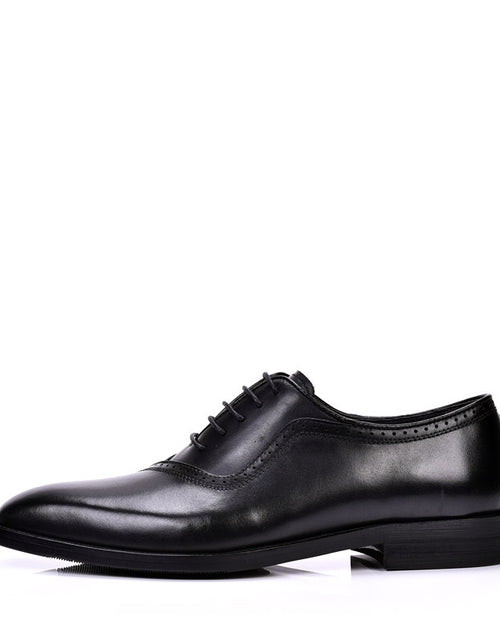 Load image into Gallery viewer, Spring And Autumn Men's Block Leather Shoes With British Pointed Toe
