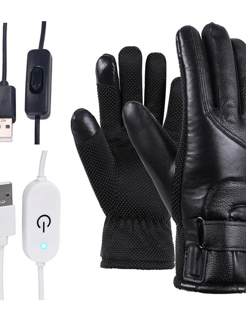 Load image into Gallery viewer, Winter Electric Heated Gloves Windproof Cycling Warm Heating Touch Screen Skiing Gloves
