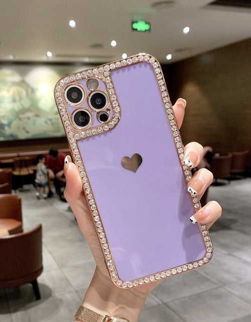 Load image into Gallery viewer, Phone Case Accessories Love Crystal Diamond Edge Electroplating Protective Cover
