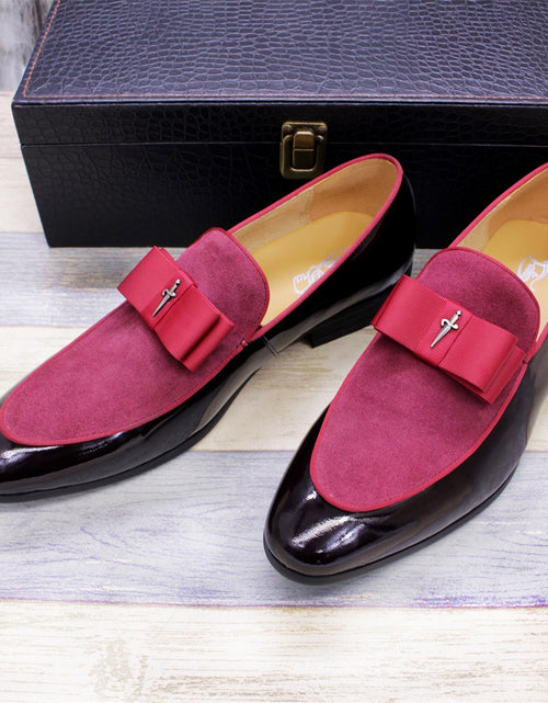 Load image into Gallery viewer, Matte Leather Patent Leather Men's Shoes
