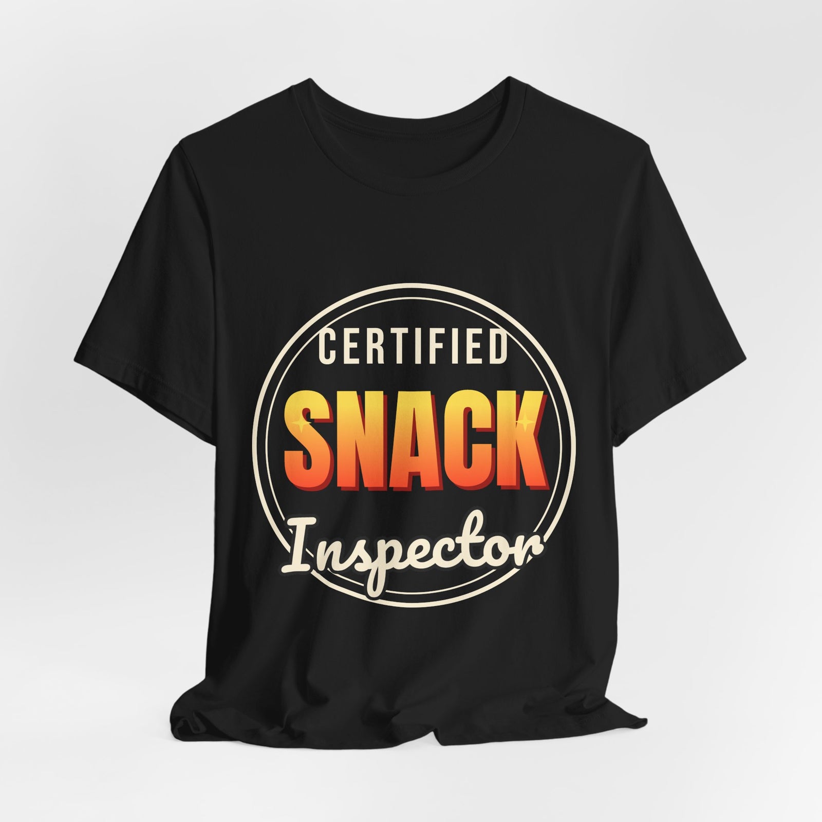 Certified Snack Inspector Funny T-Shirt | Retro Graphic Tee | Sarcastic Gift