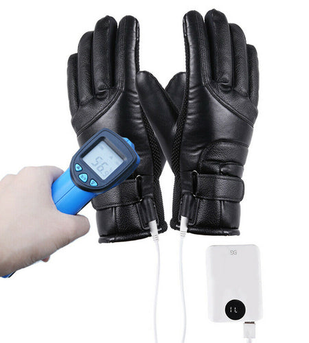 Winter Electric Heated Gloves Windproof Cycling Warm Heating Touch Screen Skiing Gloves