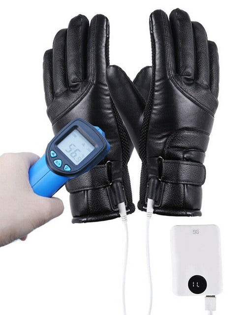 Load image into Gallery viewer, Winter Electric Heated Gloves Windproof Cycling Warm Heating Touch Screen Skiing Gloves
