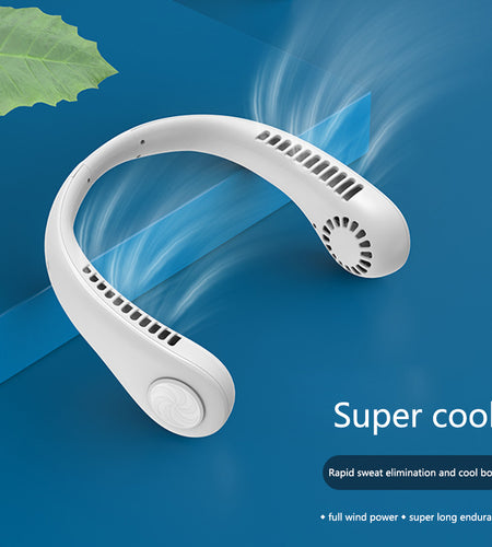 Hanging Neck Fan Portable Cooling Fan USB Leafless 360 Degree Neckband Fan 78 Surround Air Outlets 4000Mah Rechargeable