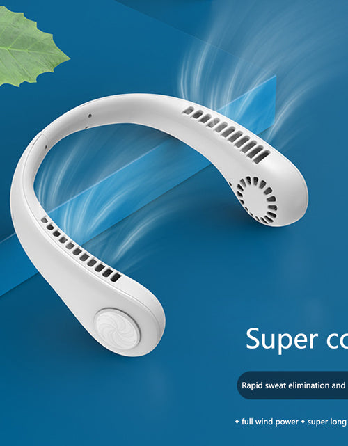 Load image into Gallery viewer, Hanging Neck Fan Portable Cooling Fan USB Leafless 360 Degree Neckband Fan 78 Surround Air Outlets 4000Mah Rechargeable
