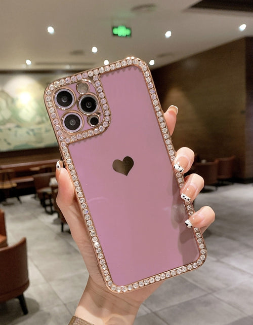 Load image into Gallery viewer, Phone Case Accessories Love Crystal Diamond Edge Electroplating Protective Cover
