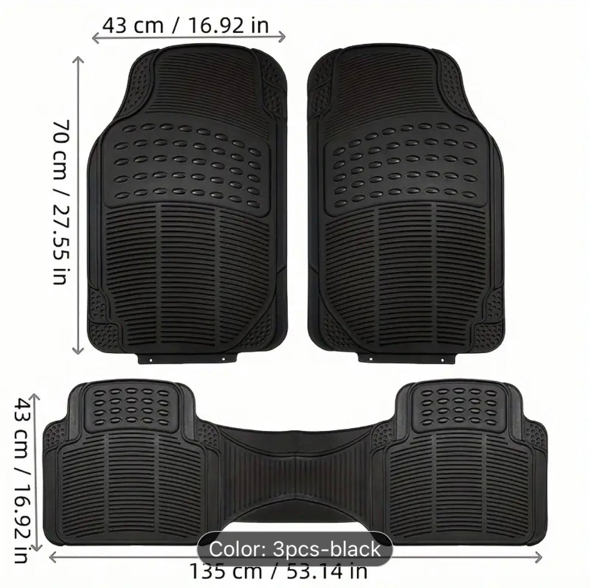 3 PCS Universal Weather mats for van suv cars