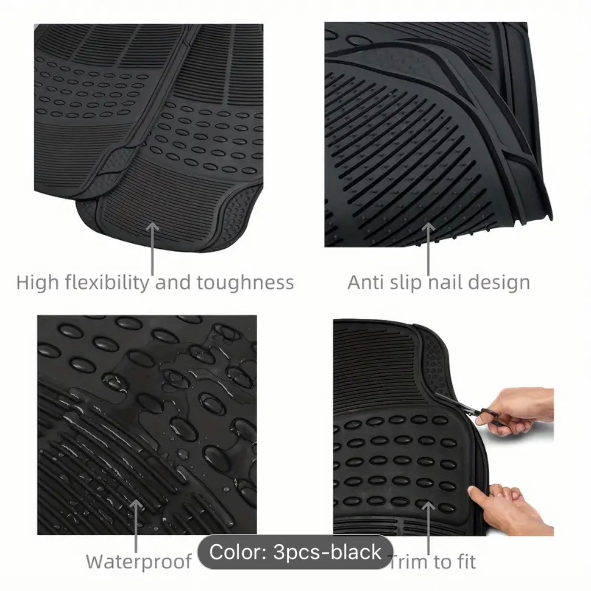 3 PCS Universal Weather mats for van suv cars