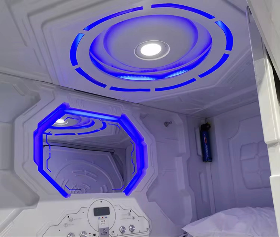 Sleeping Pod Capsule Bed with Digital Display, Sound Proof Design,Includes Matress (White), Indoor Use
