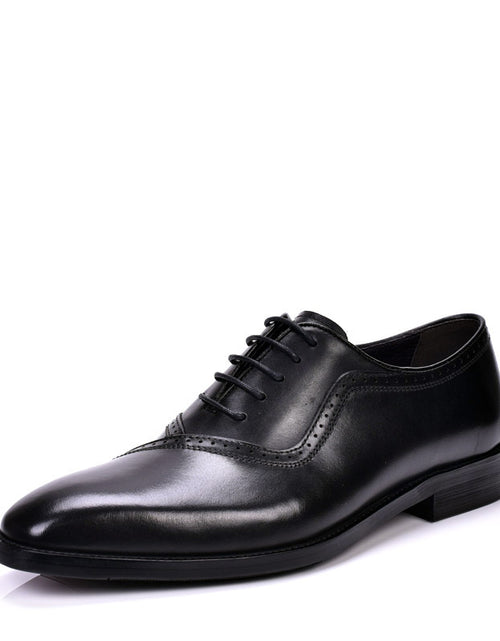 Load image into Gallery viewer, Spring And Autumn Men's Block Leather Shoes With British Pointed Toe
