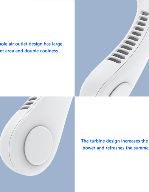 Load image into Gallery viewer, Hanging Neck Fan Portable Cooling Fan USB Leafless 360 Degree Neckband Fan 78 Surround Air Outlets 4000Mah Rechargeable
