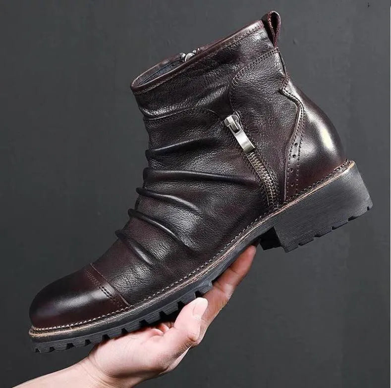 Leather shoes for men cowboy shoes Martin boots