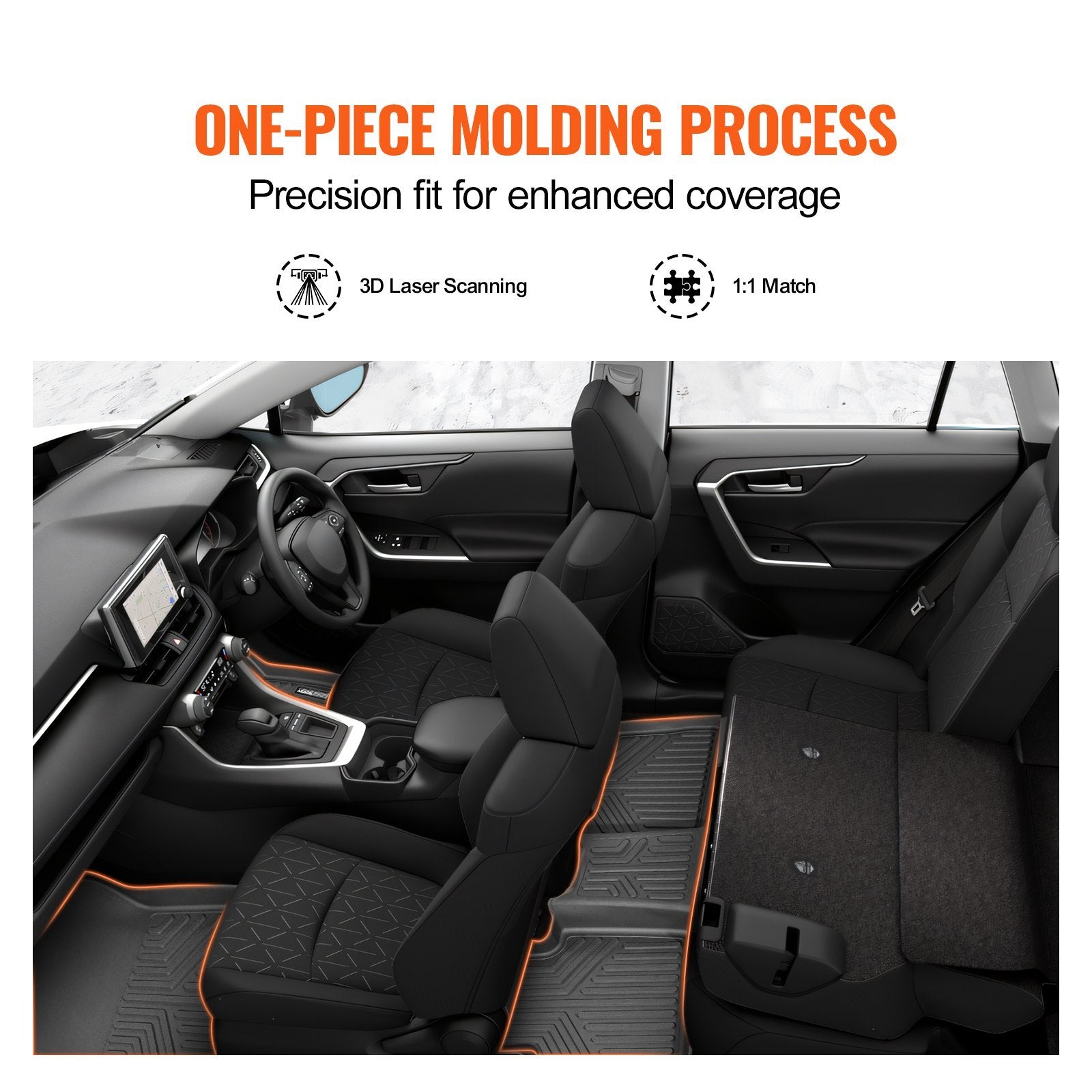 Automotive Floor Mats Fits Toyota RAV4  Not For Hybrid Or Prime  2019-2024