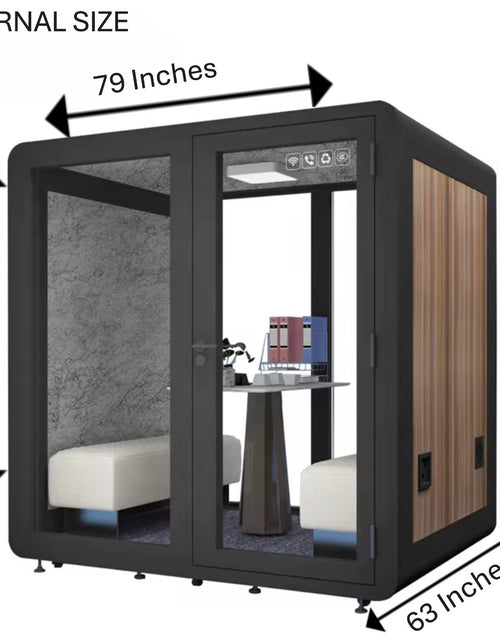 Load image into Gallery viewer, Mobile Soundproof Office Pod for 4–6 People  Portable Acoustic Meeting Room with Ventilation, LED Lighting, USB Ports &amp; Wheels
