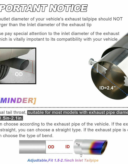 Load image into Gallery viewer, Car Exhaust Pipe Tip Rear Tail Throat Muffler Stainless Steel Round Accessories
