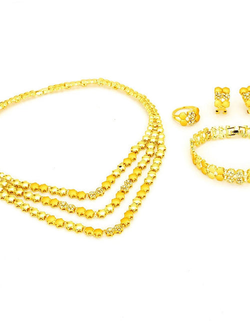 Load image into Gallery viewer, Dubai Jewelry Set Women's Gold Necklace Earrings
