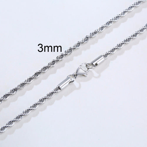 Load image into Gallery viewer, Men's Long Stainless Rope Necklace
