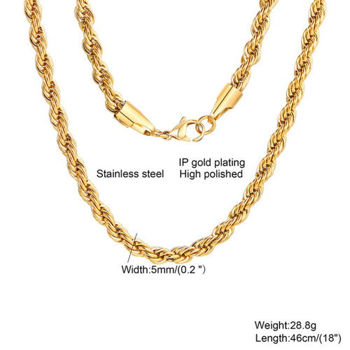 Load image into Gallery viewer, Men's Long Stainless Rope Necklace
