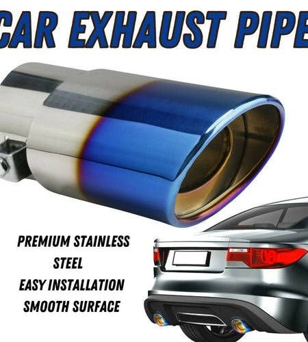Car Exhaust Pipe Tip Rear Tail Throat Muffler Stainless Steel Round Accessories