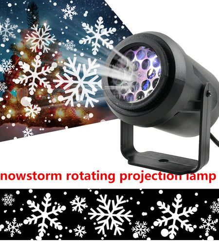 Projector Lamp High-brightness Christmas Snowflake Indoor Holiday Decoration Light Rotating