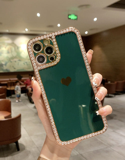 Load image into Gallery viewer, Phone Case Accessories Love Crystal Diamond Edge Electroplating Protective Cover
