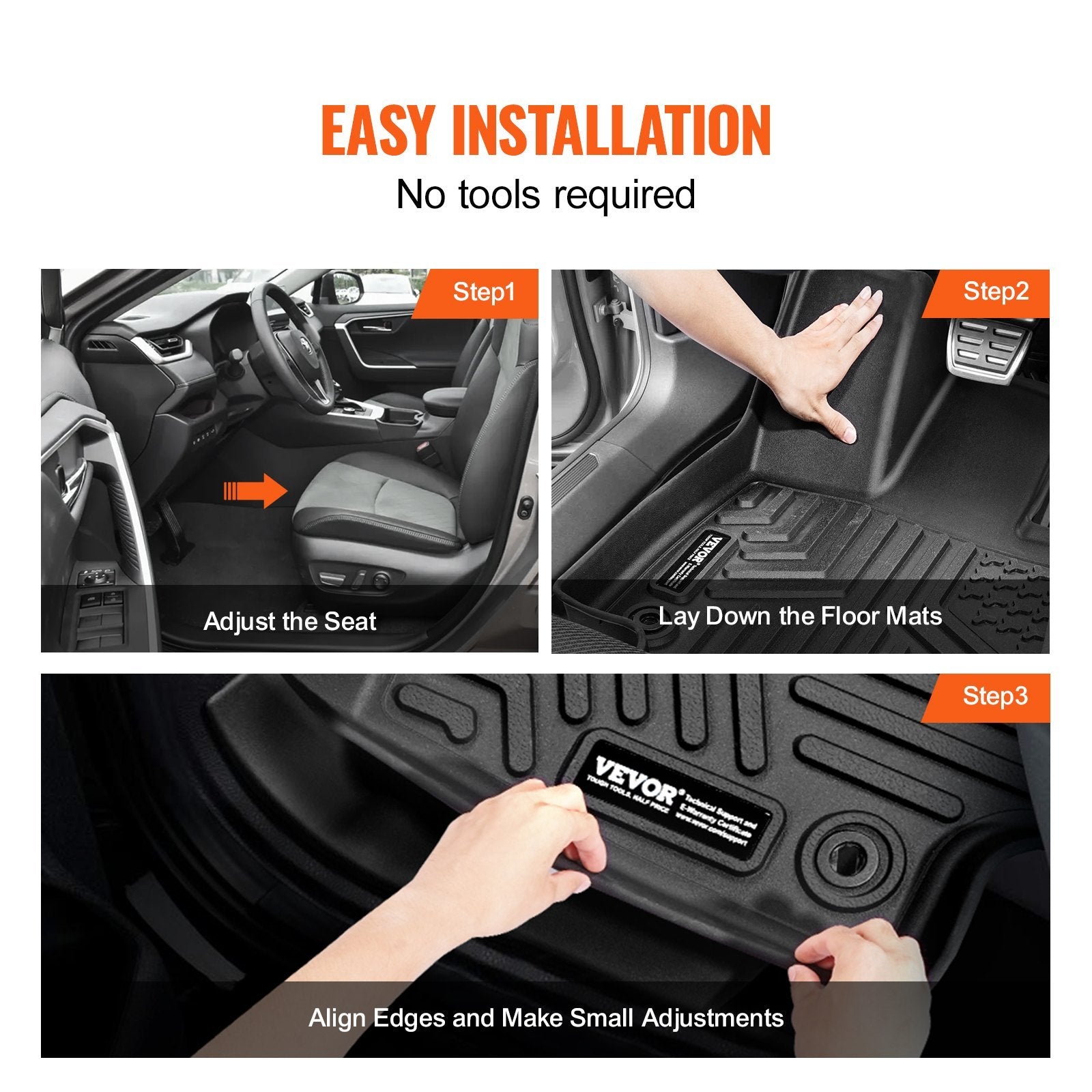 Automotive Floor Mats Fits Toyota RAV4  Not For Hybrid Or Prime  2019-2024