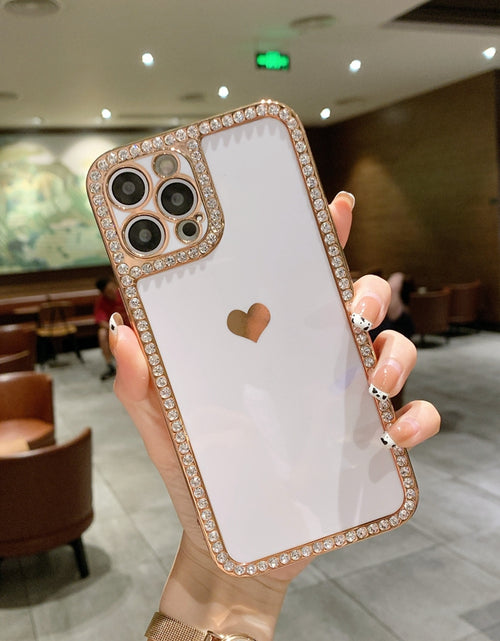 Load image into Gallery viewer, Phone Case Accessories Love Crystal Diamond Edge Electroplating Protective Cover
