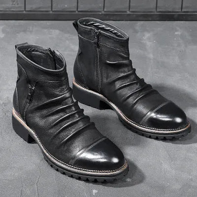 Leather shoes for men cowboy shoes Martin boots