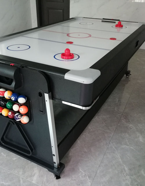 Load image into Gallery viewer, 3-in-1 Convertible Pool Table, 7 Ft, Black, Indoor Outdoor Gaming Table with Air Hockey, Table Tennis, Billiards, Portable Design with No Wheels
