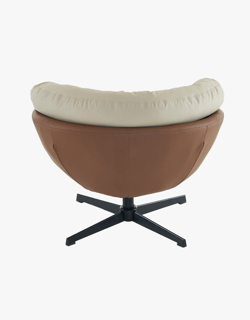 Load image into Gallery viewer, Swivel Barrel Accent Chair , Comfy Round Sofa Chair with Plump Seat, Detachable Cushion for Living Room, Two Tone ( Brown and Beige Gray )
