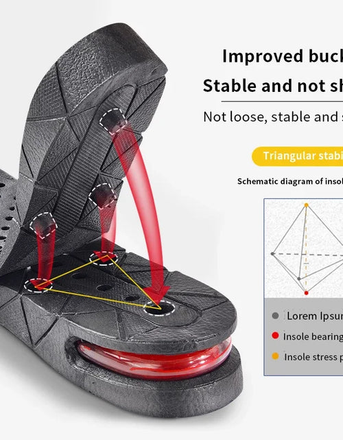Load image into Gallery viewer, Height Increase Insole Invisible Heightening Template Air Cushion Shoe Inserts Variable Height Insoles Adjustable Cut Foot Pad
