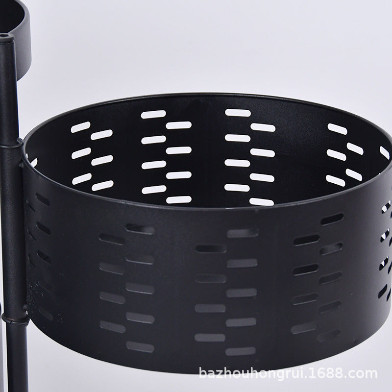 Kitchen Rotating Storage Rack Installation-Free Round Multi-Layer Storage Rack Movable Cart Fruit And Vegetable Storage Rack