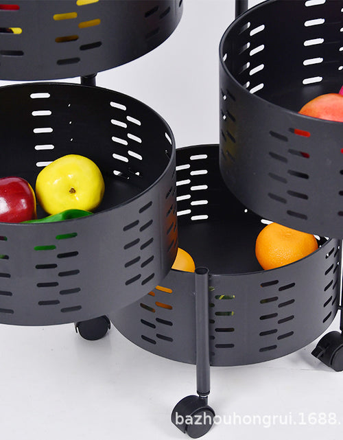 Load image into Gallery viewer, Kitchen Rotating Storage Rack Installation-Free Round Multi-Layer Storage Rack Movable Cart Fruit And Vegetable Storage Rack
